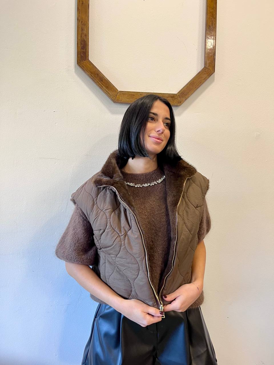 Smanicato trapuntato con dettagli in pelliccia Caren