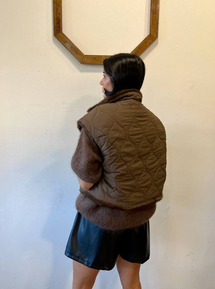 Smanicato trapuntato con dettagli in pelliccia Caren