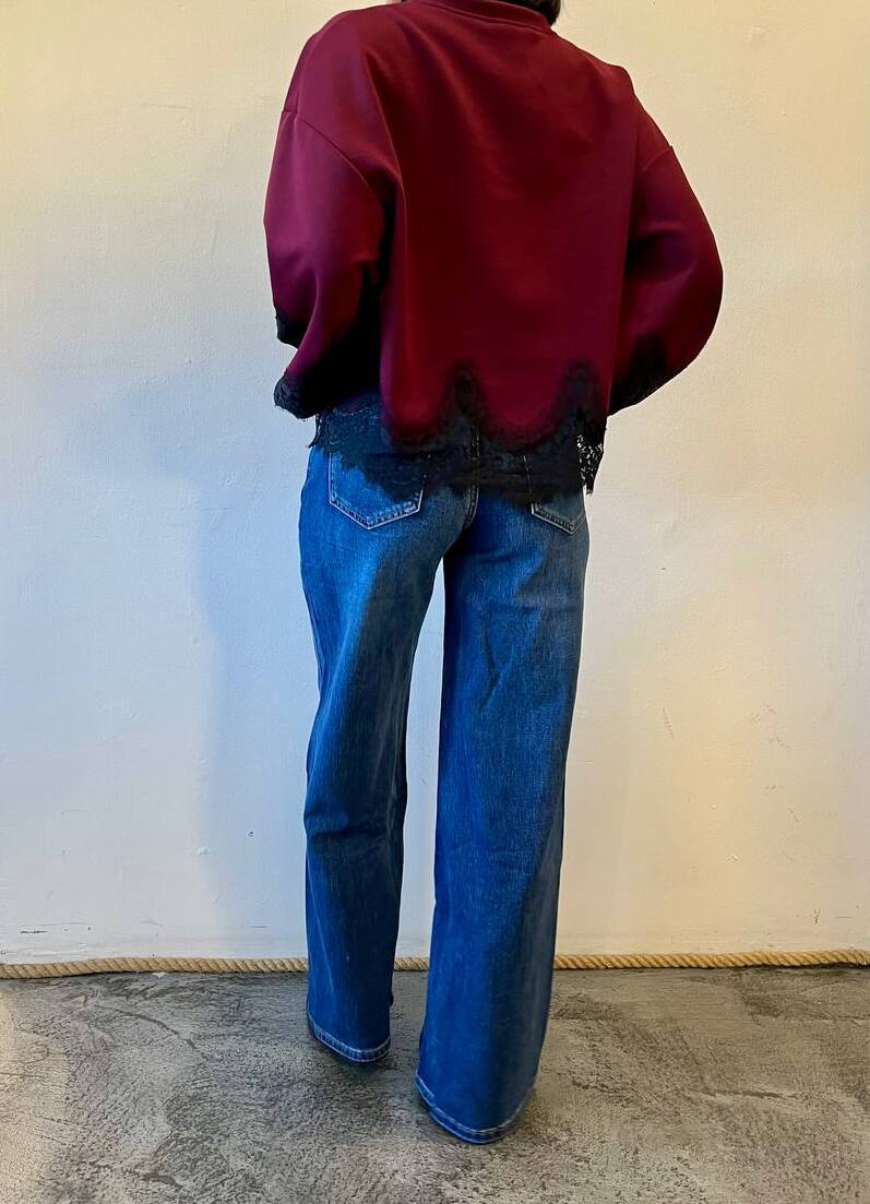 Jeans wide leg a vita media Selma