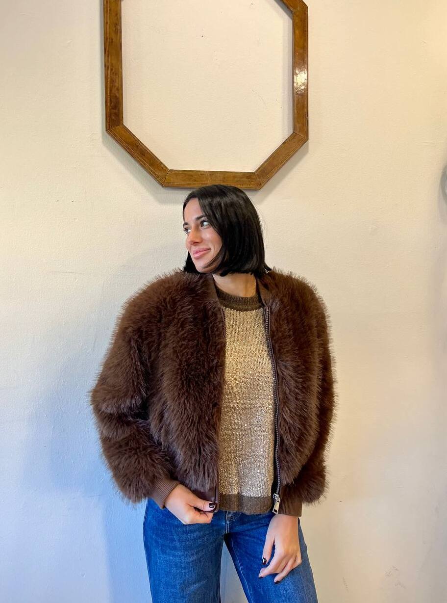 Giubbotto in ecofur a bomber Aveline