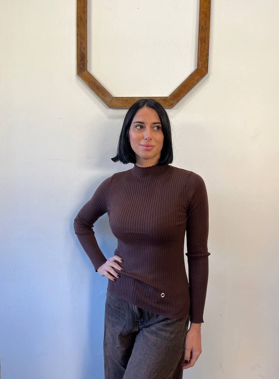 Maglia aderente a costine Elna