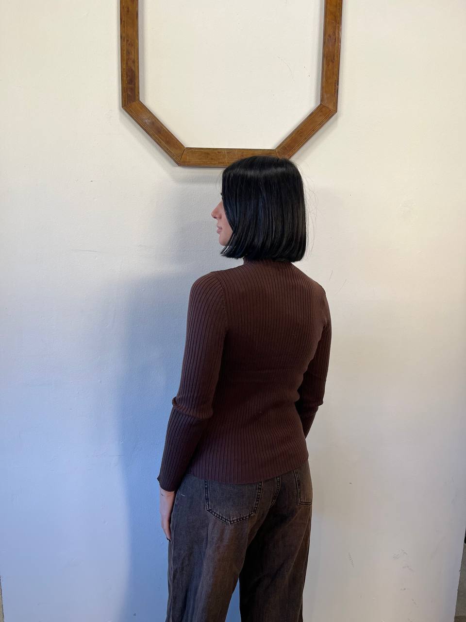 Maglia aderente a costine Elna