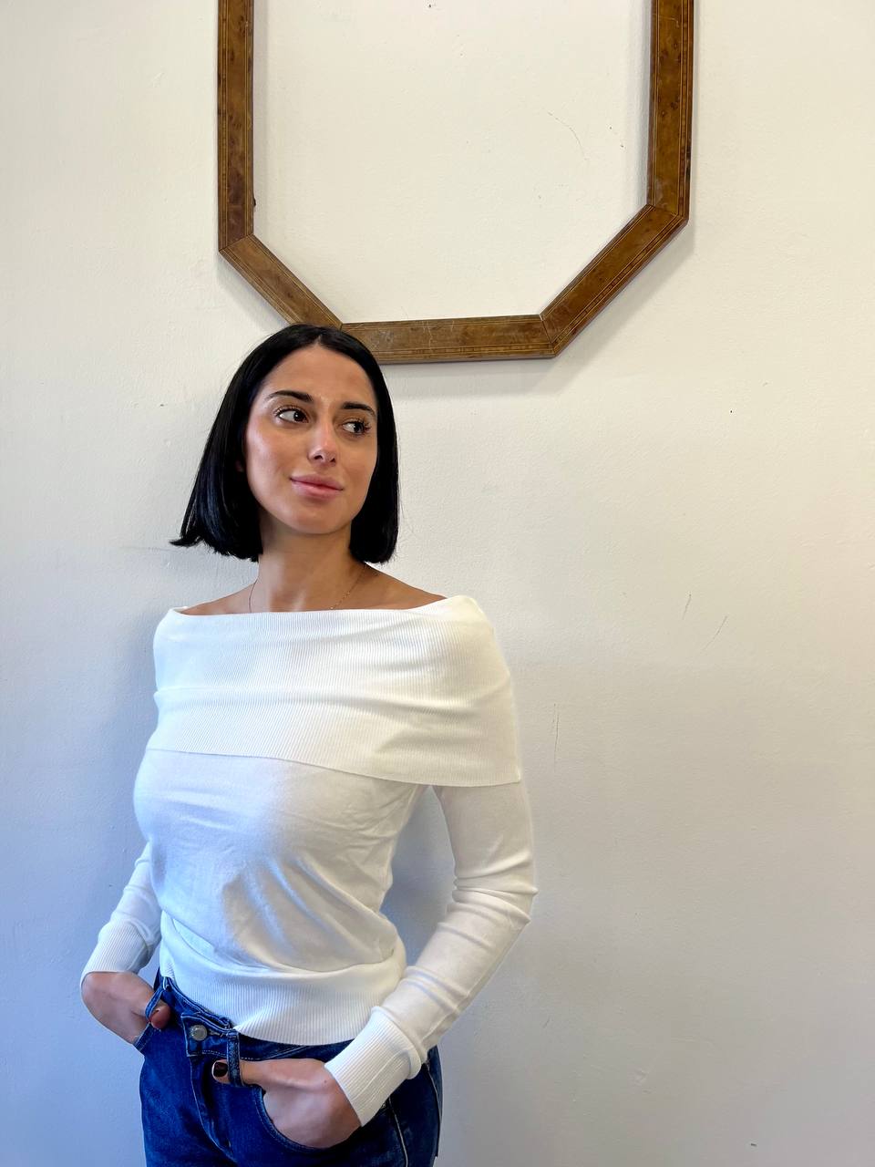 Maglia con scollo a barca Tessa