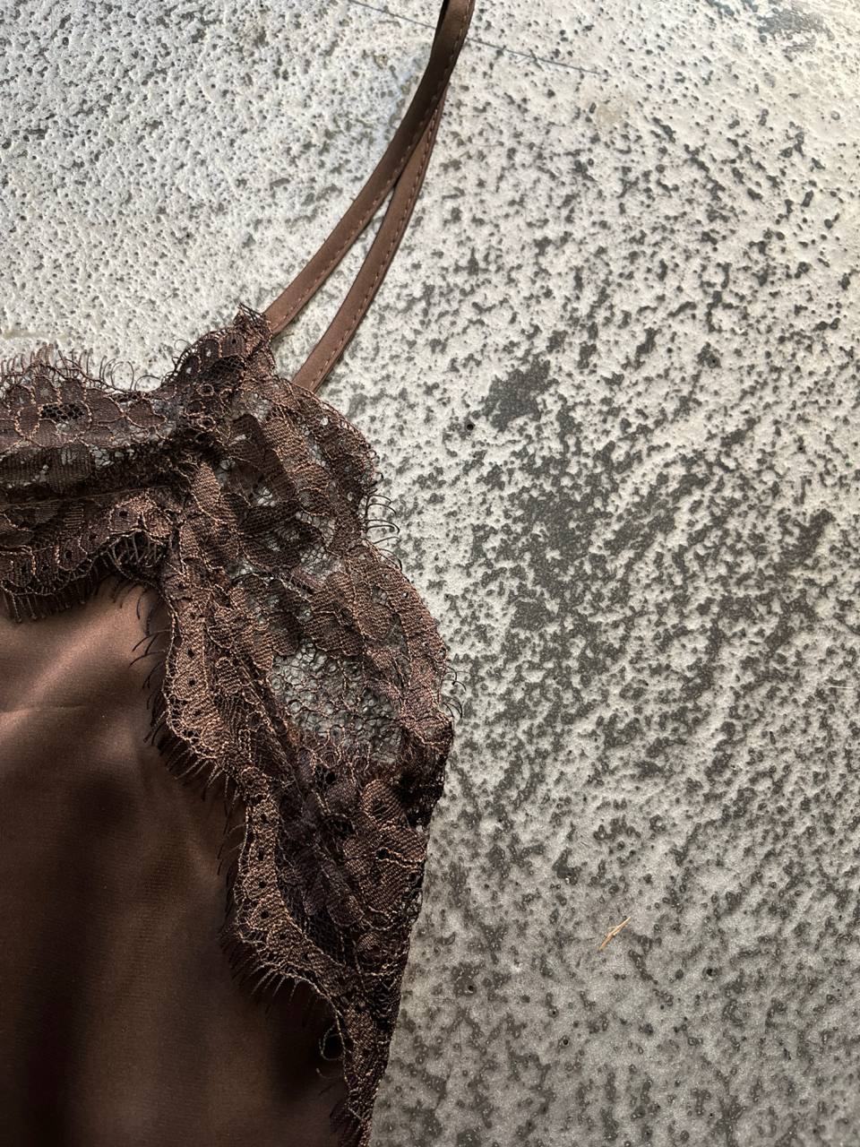 Top satin intarsi in pizzo Aurina