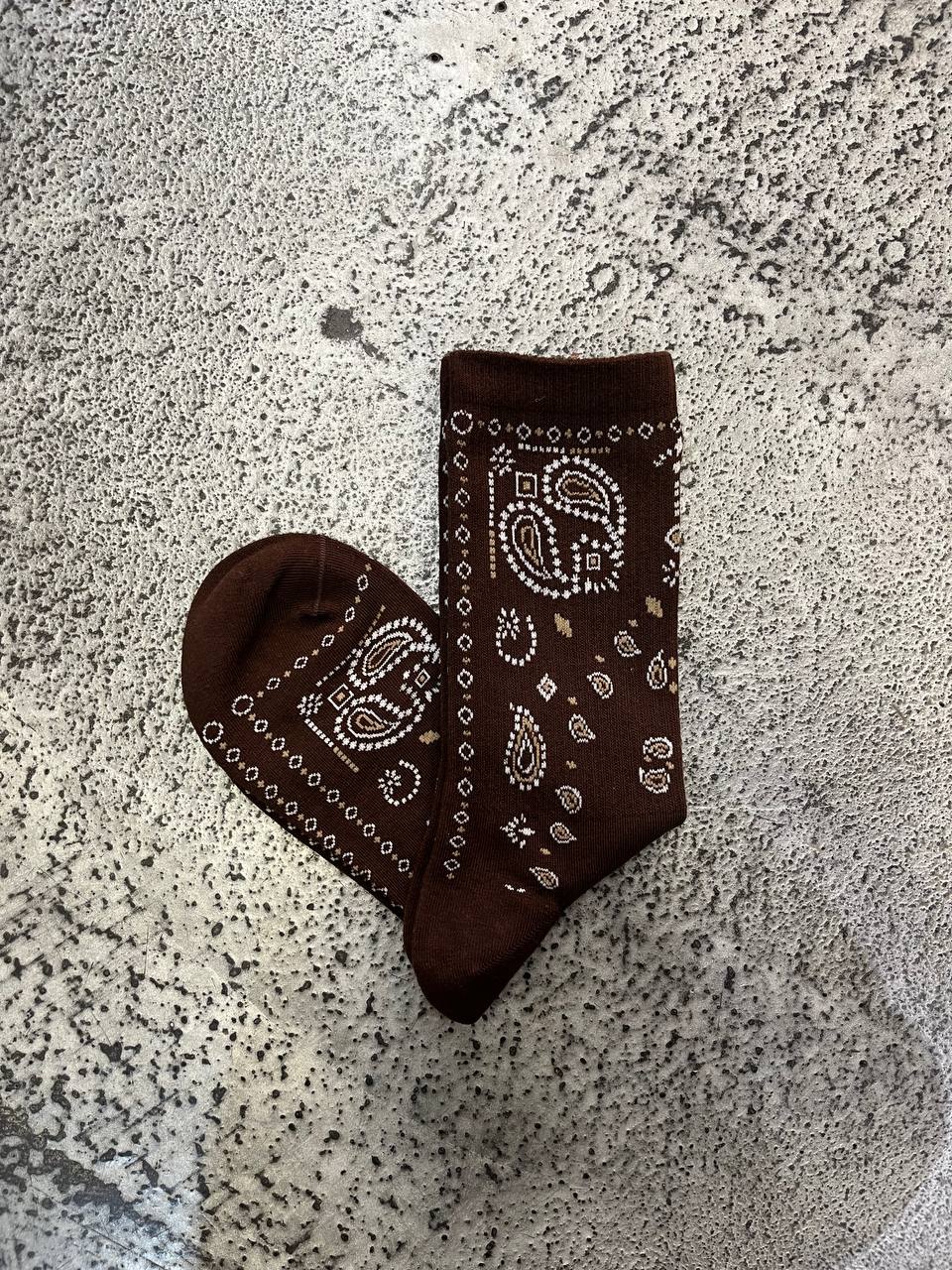 Calze a trama spessa con fantasia paisley Velina