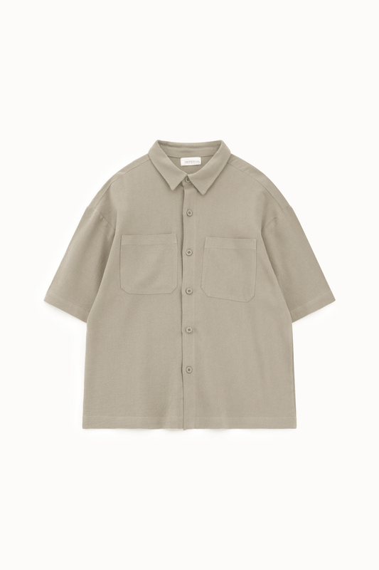 Camicia manica corta tasche frontali regular-fit