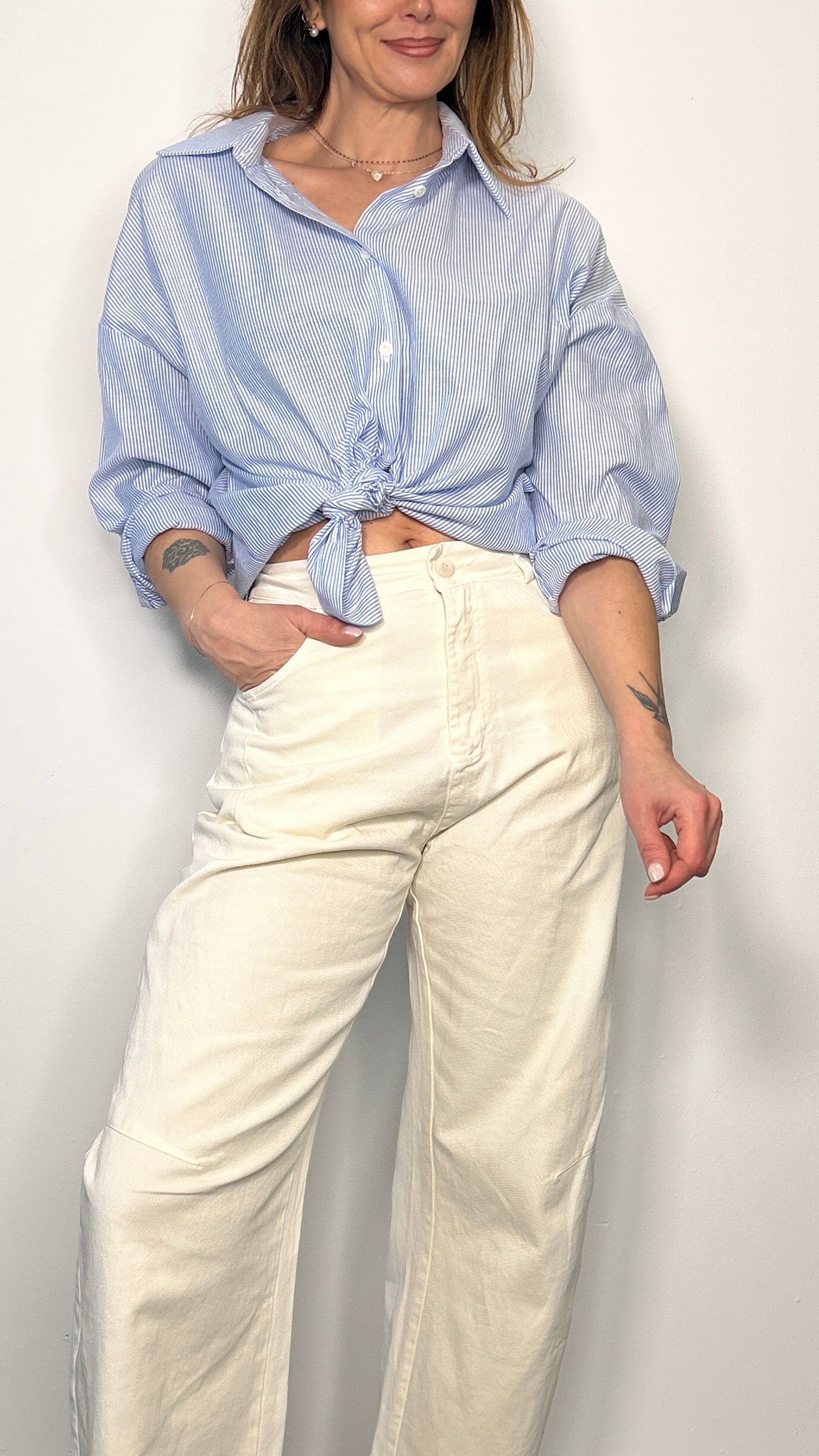 Camicia over con ricamo "Ciao Amore" Pia