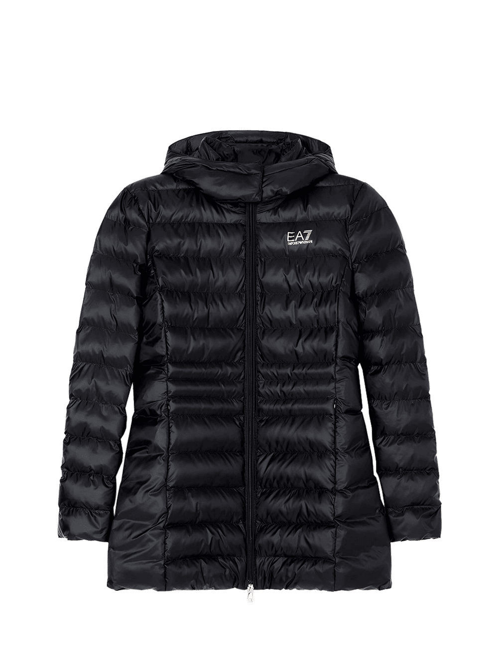 Caban con cappuccio in nylon imbottito