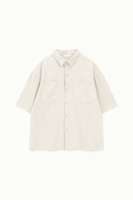 Camicia manica corta tasche frontali regular-fit