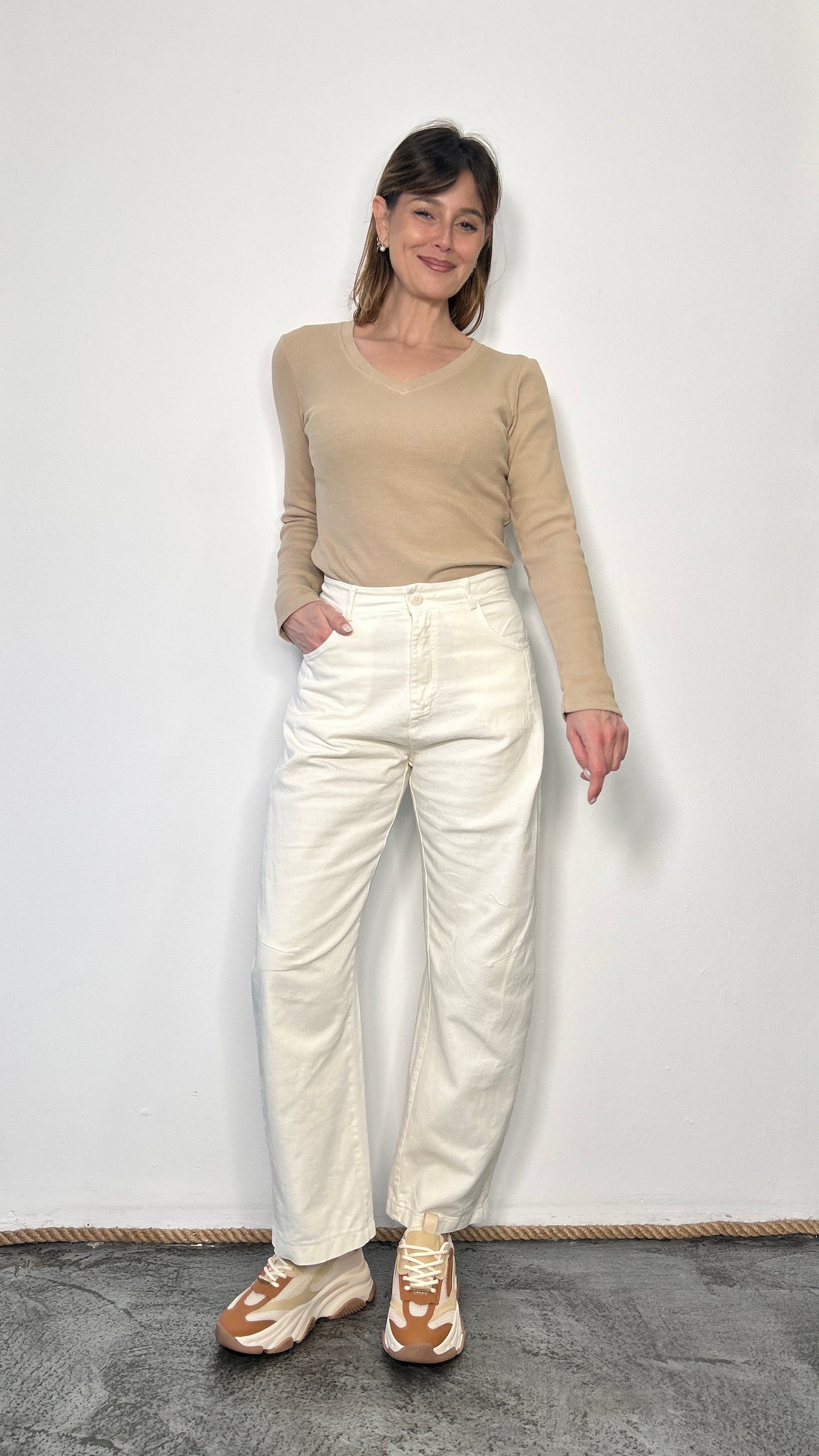 Pantaloni con cuciture a vista Tina