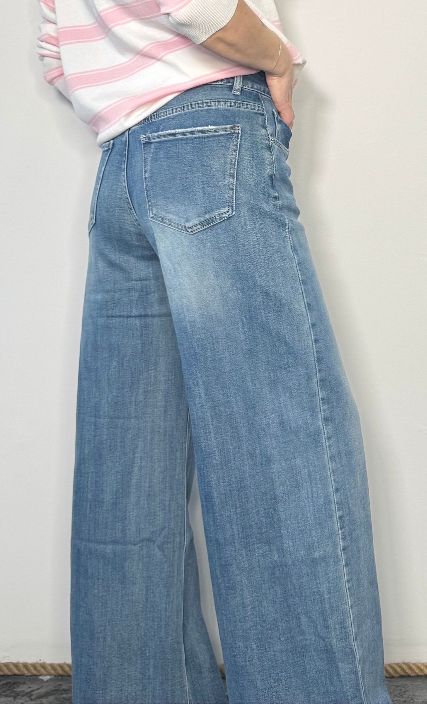 Jeans wide leg a vita alta Leo