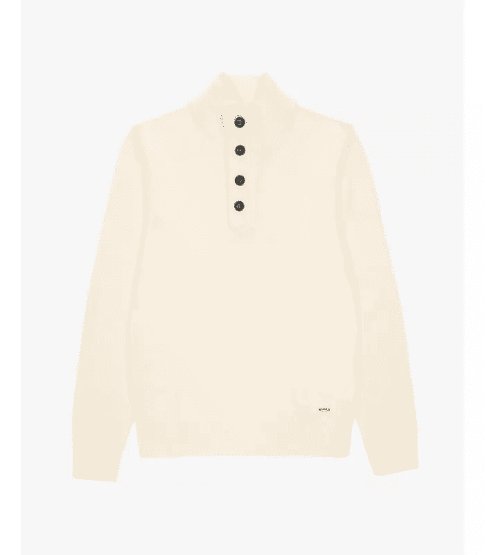 Maglione zip con bottoni