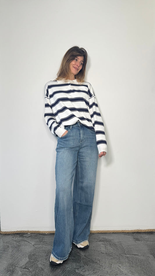 Jeans wide leg a vita alta Leo