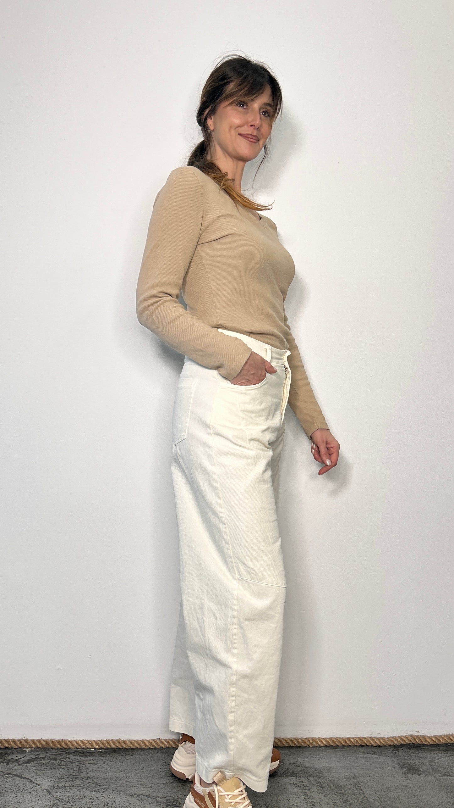 Pantaloni con cuciture a vista Tina