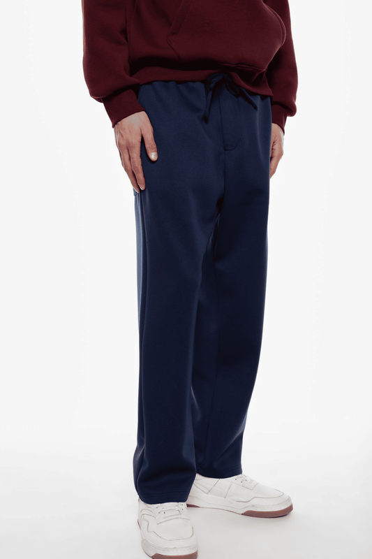 Trousers regular-fit con vita media e coulisse
