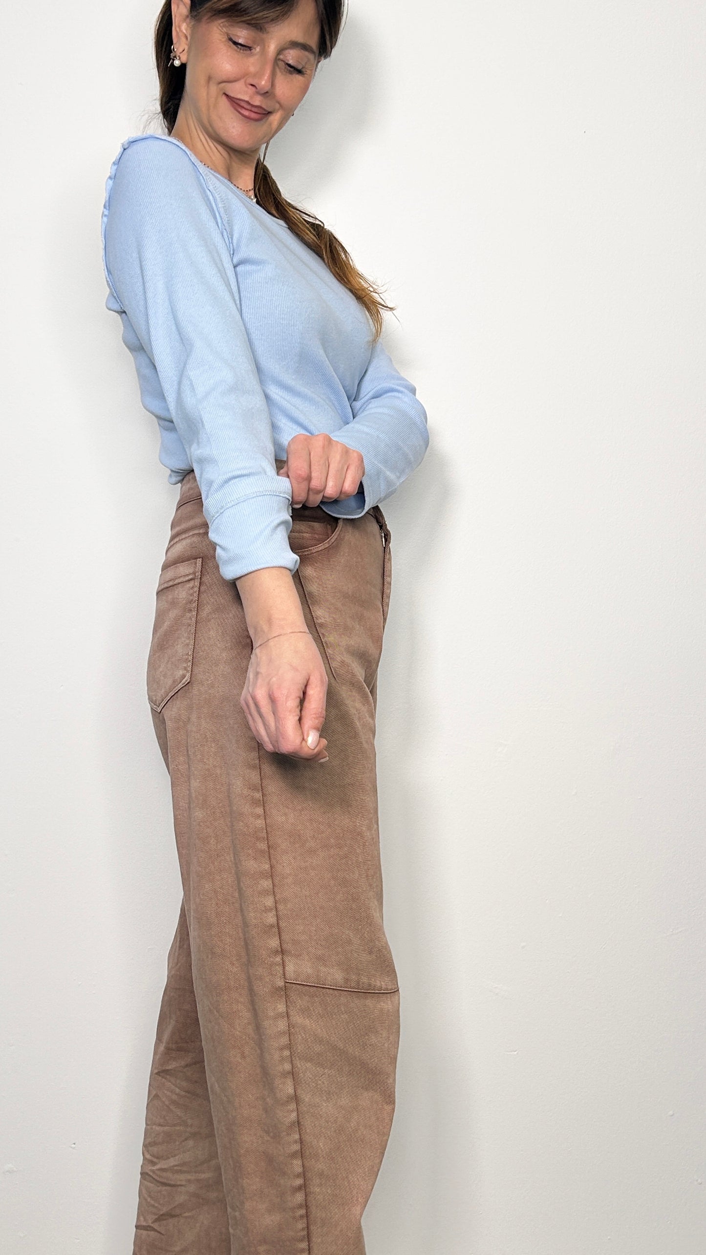 T-shirt in cotone manica lunga Ada