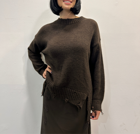 Maglione over con rotture Velora