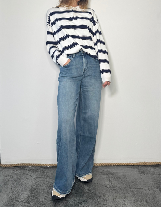 Jeans wide leg a vita alta Leo