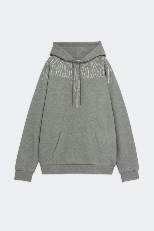 Felpa capuccio con stampa aquila geometrica