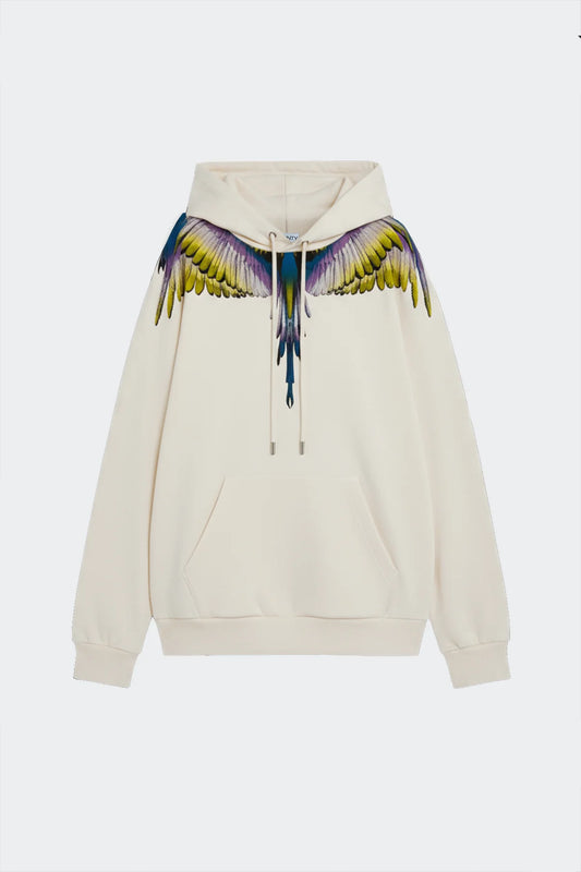 Felpa cappuccio con stampa aquila