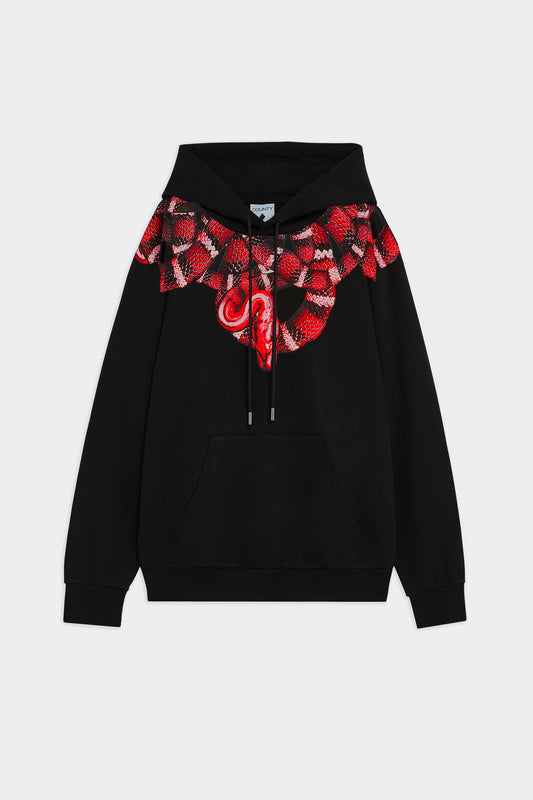 Felpa cappuccio con stampa serpenti