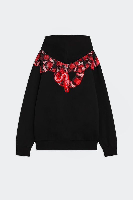 Felpa cappuccio con stampa serpenti