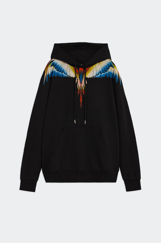 Felpa cappuccio con stampa aquila