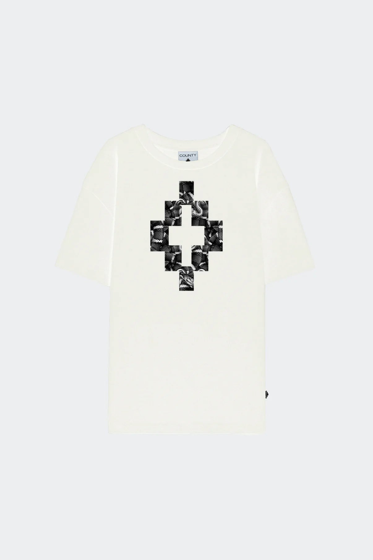 T-Shirt con stampa logo lineout e serpenti