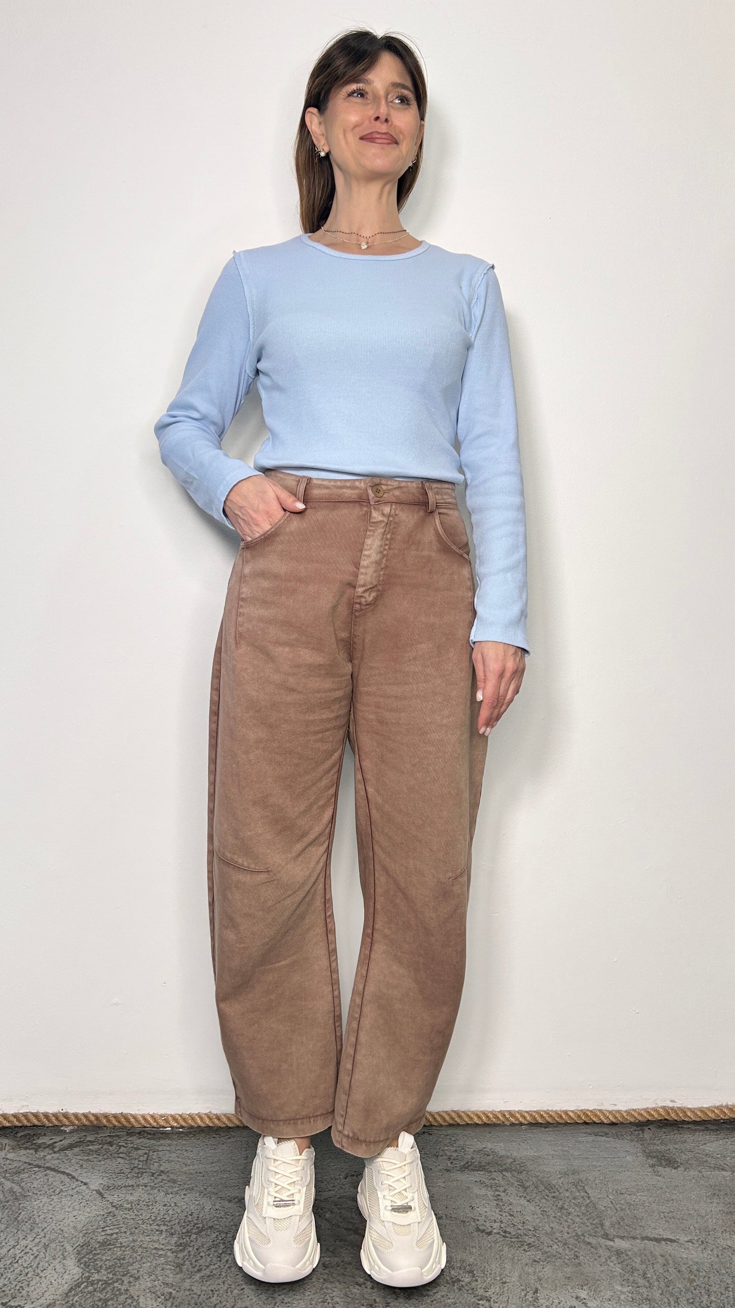 T-shirt in cotone manica lunga Ada