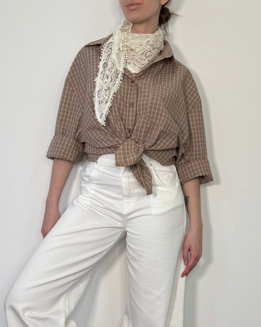 Camicia a quadretti con foulard Nadia