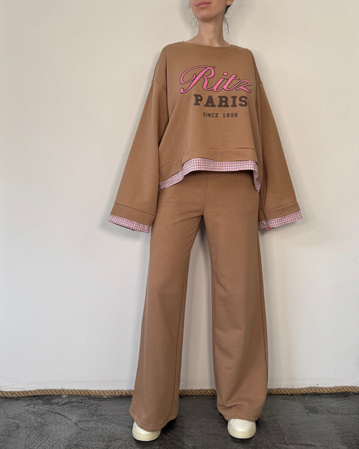 Felpa con inserti camicia Valentina