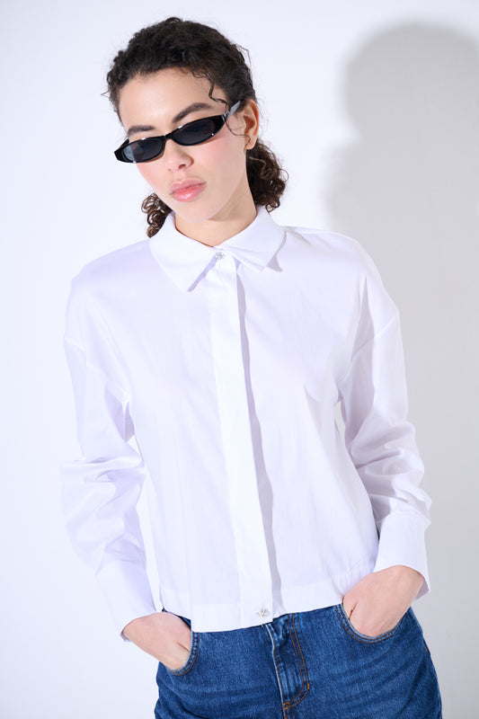 Camicia crop con fintone Zoe