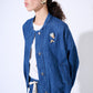 Bomber oversize denim con spille Valentina