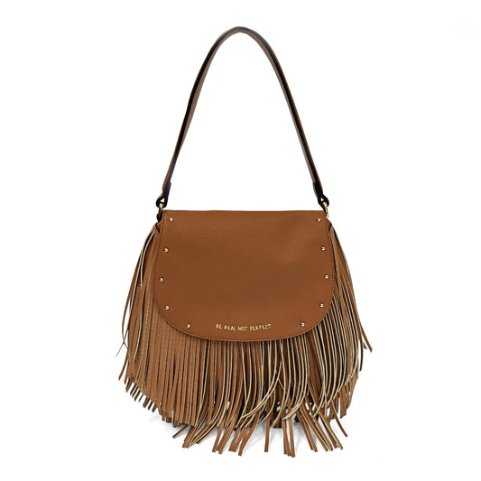 Borsa Fringe a Spalla con patta e frange