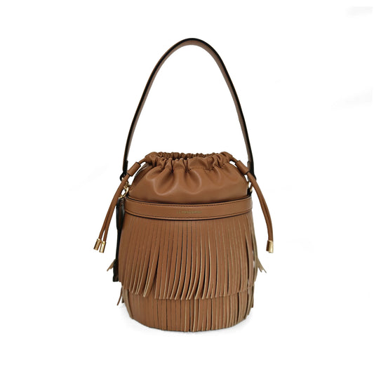 Borsa Fringe a secchiello con frange