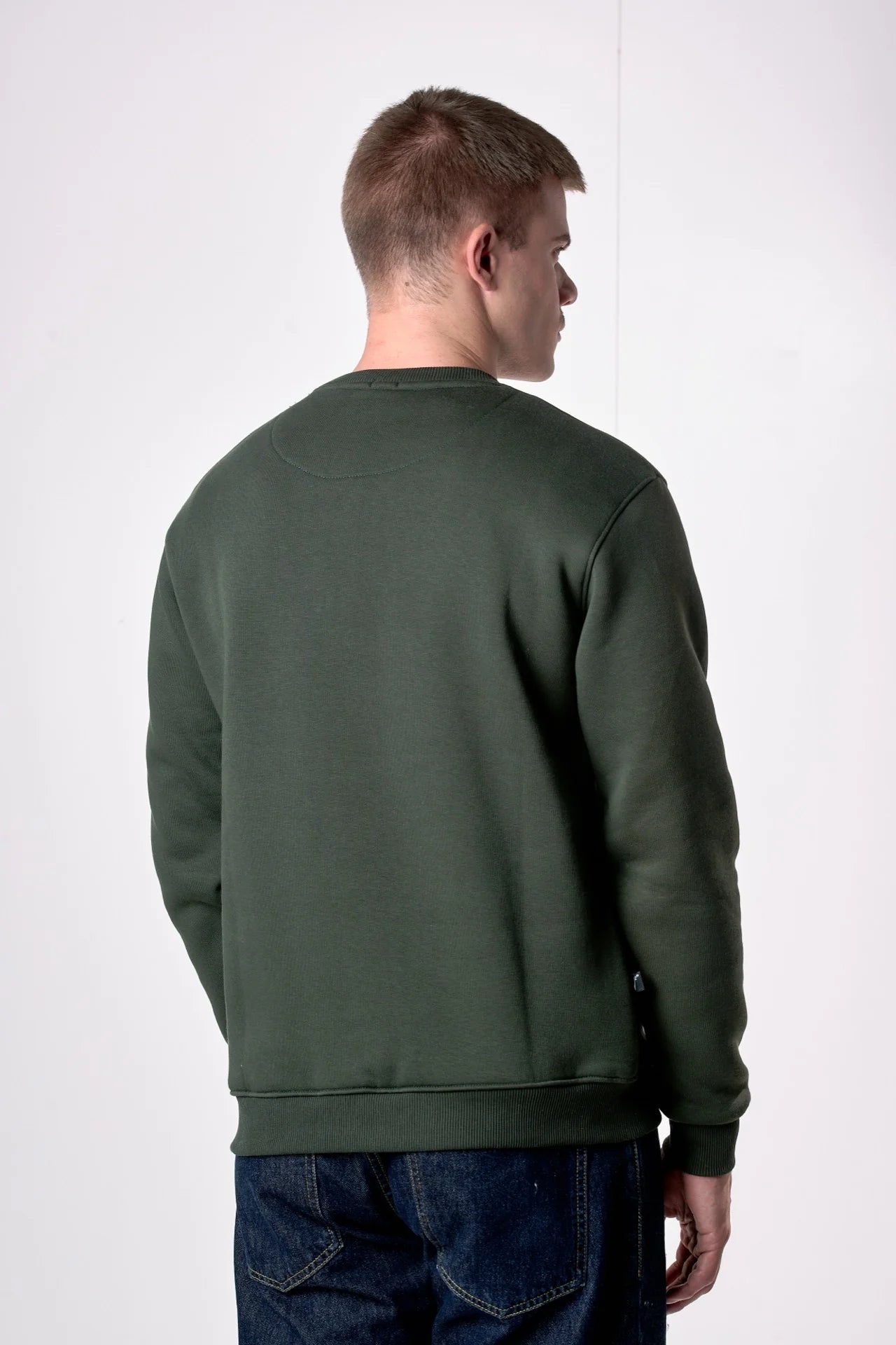 Felpa Girocollo con stampa Teddy e ricamo in tessuto