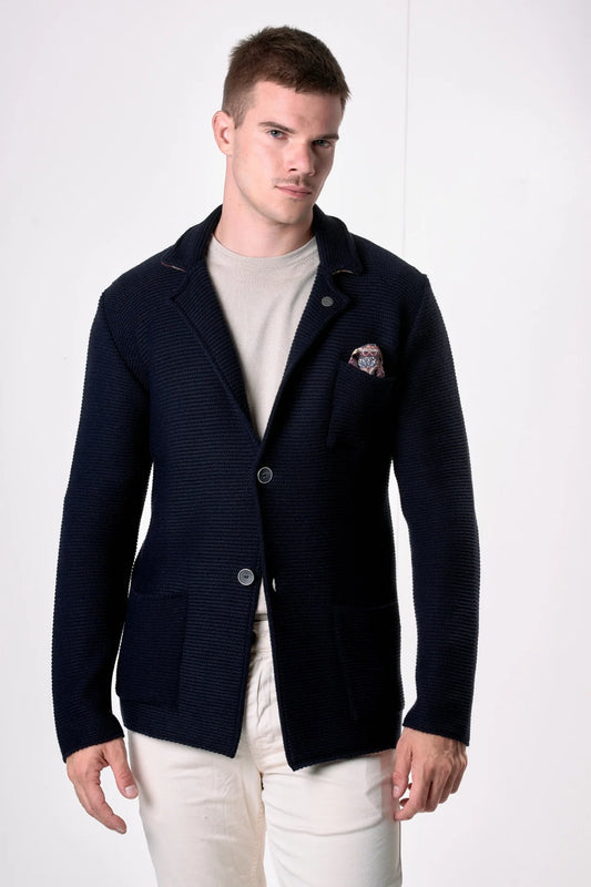 Giacca Monopetto Links con interno collo e pochette in tessuto