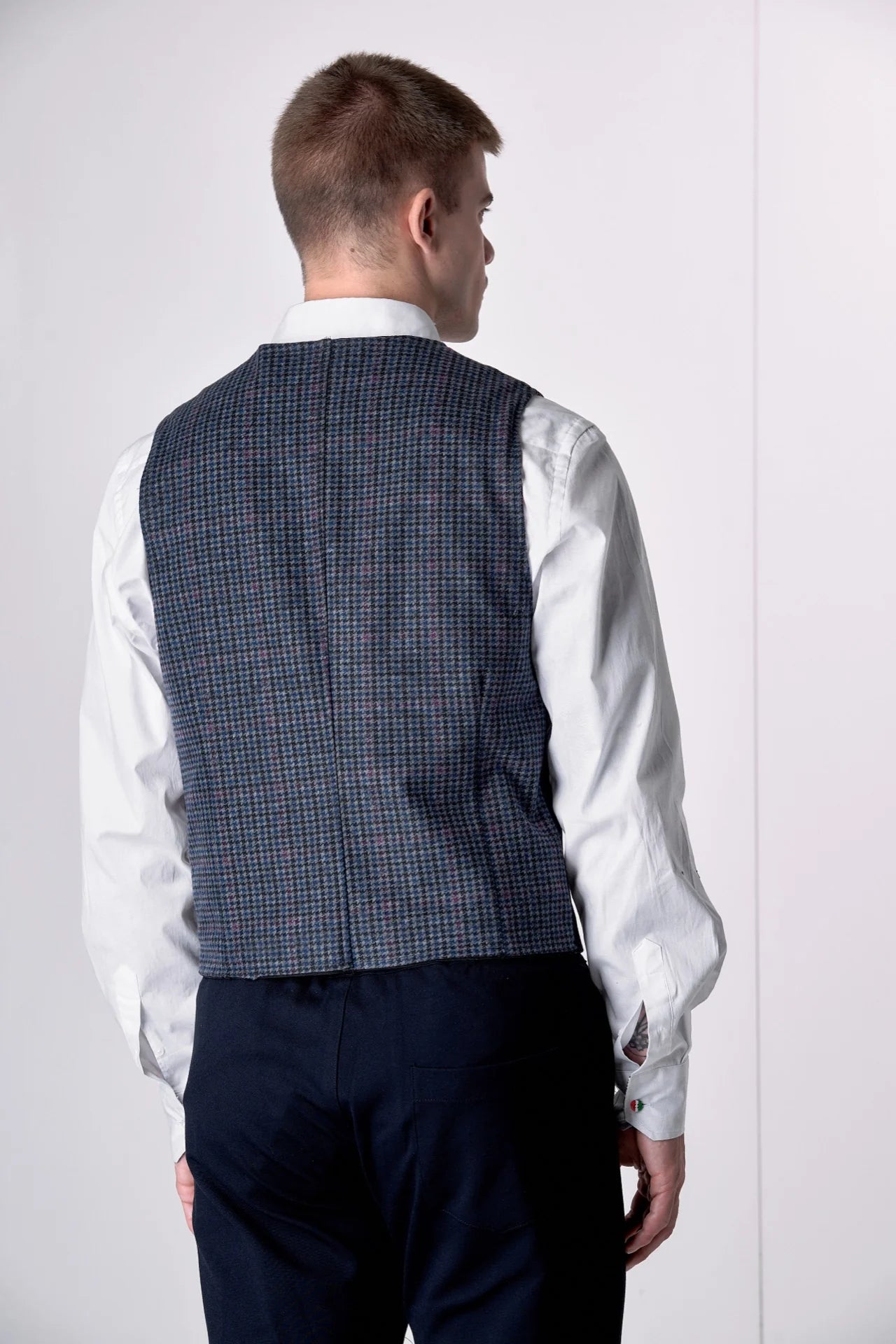 Gilet Monopetto Sartoriale con retro a contrasto e interni in tessuto