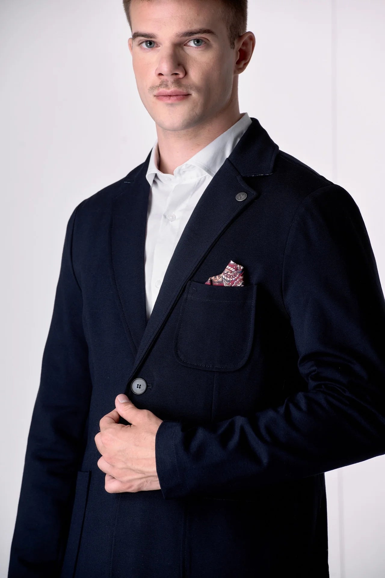 Giacca Monopetto Sartoriale con interni e pochette in tessuto