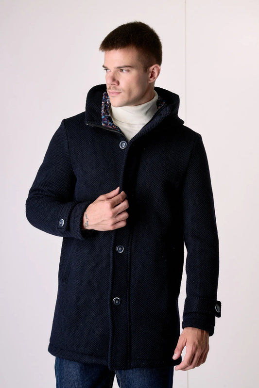 Parka punto riso con fodera interna in Tessuto