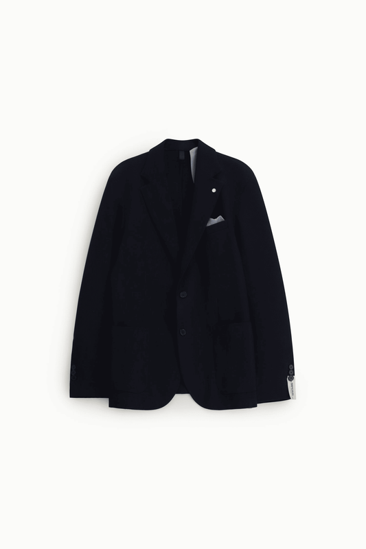 Blazer monopetto con tasche applicate e fazzoletto