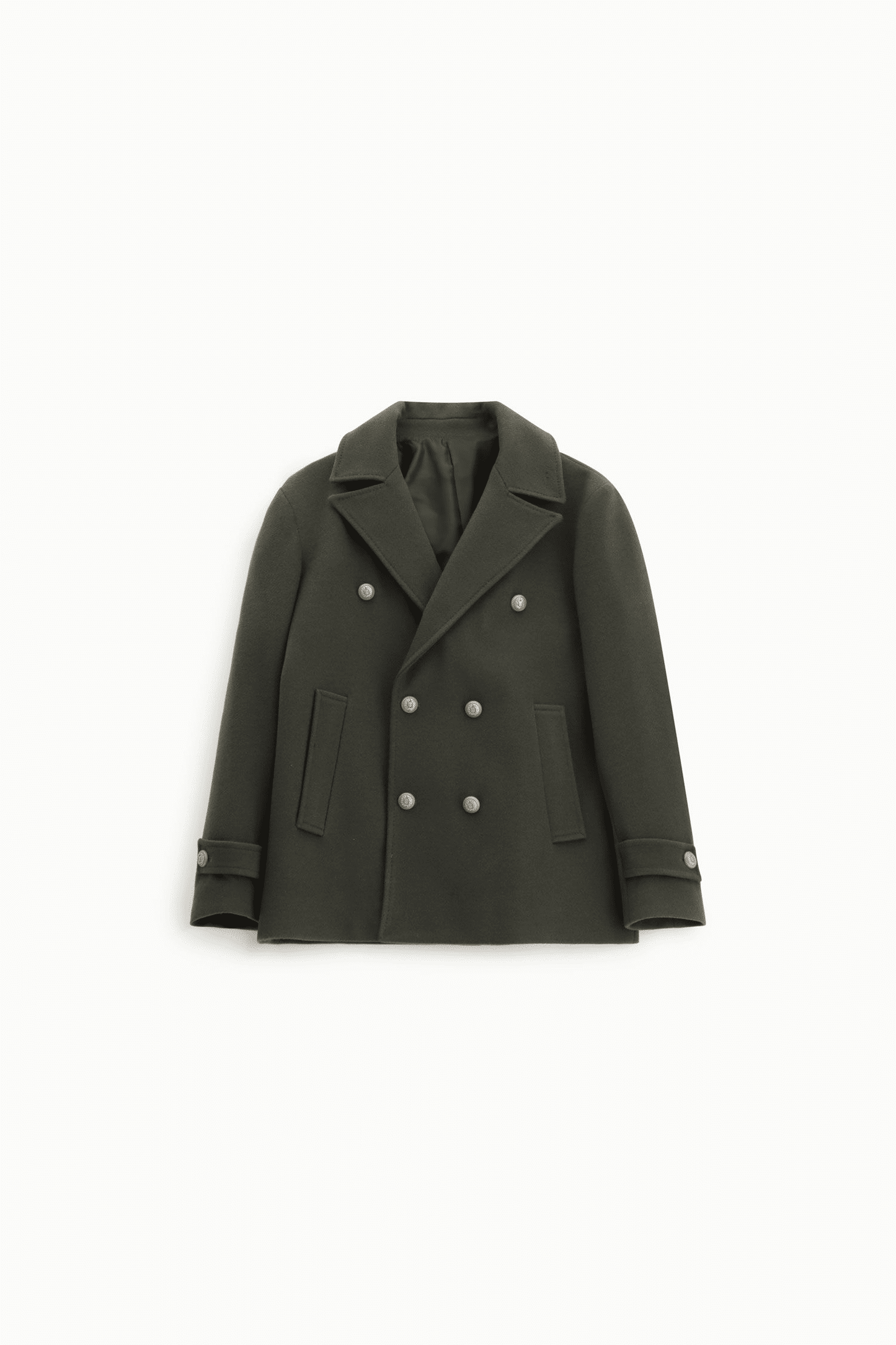 Cappotto doppiopetto corto con bottoni decorativi