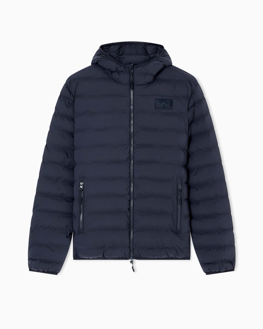 Giacca imbottita con cappuccio in tessuto tecnico