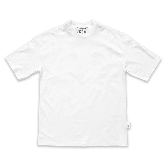 T-shirt mezzocollo con logo grande dietro