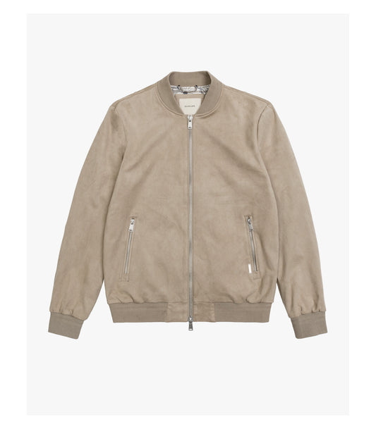 Giubbotto bomber effetto camoscio