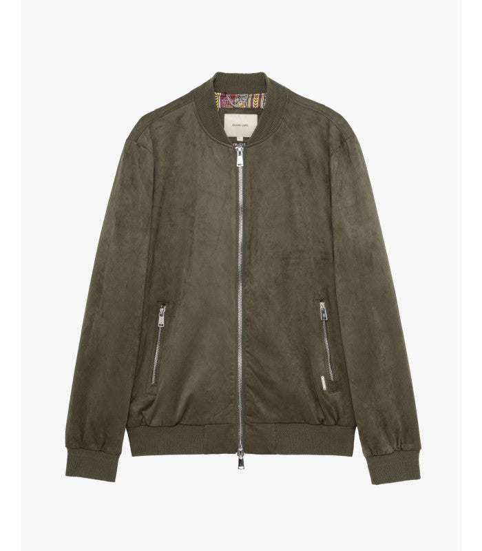 Giubbotto bomber effetto camoscio
