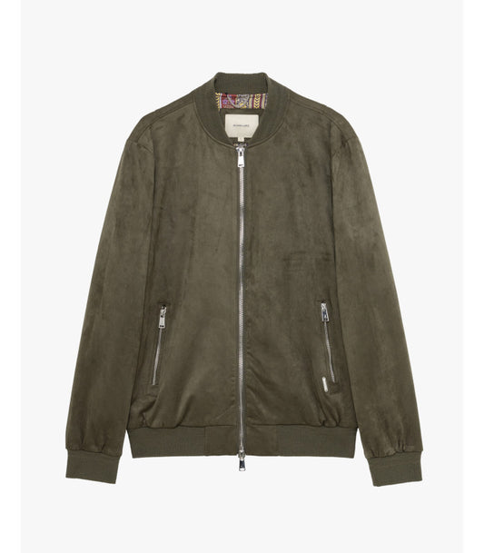 Giubbotto bomber effetto camoscio