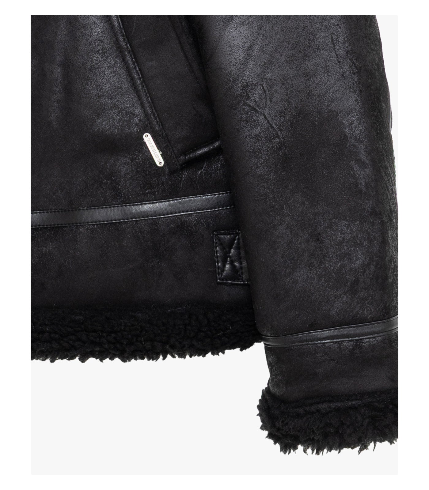 Giubbotto effetto pelle in montone