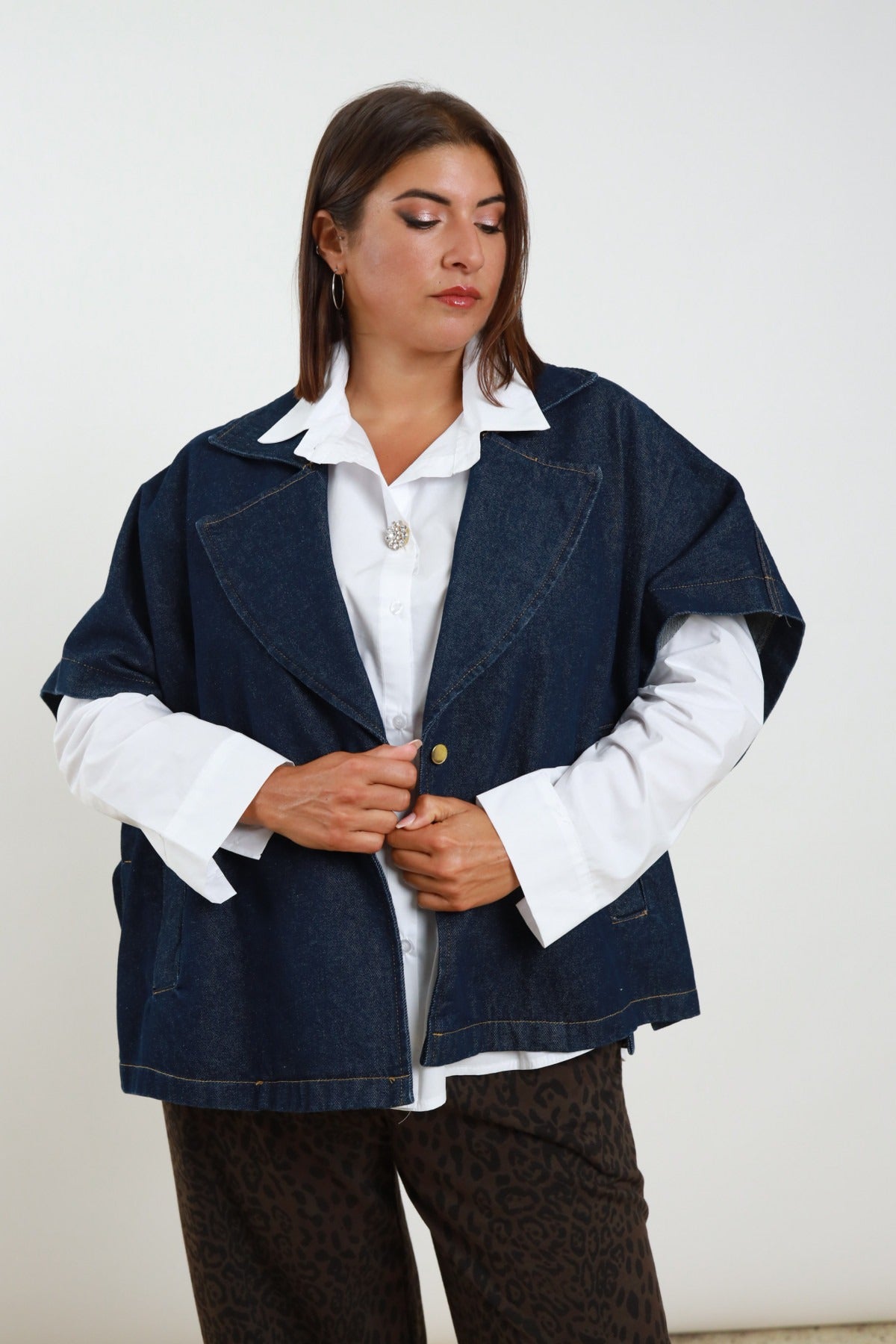 Kimono jeans curvy Ibisco