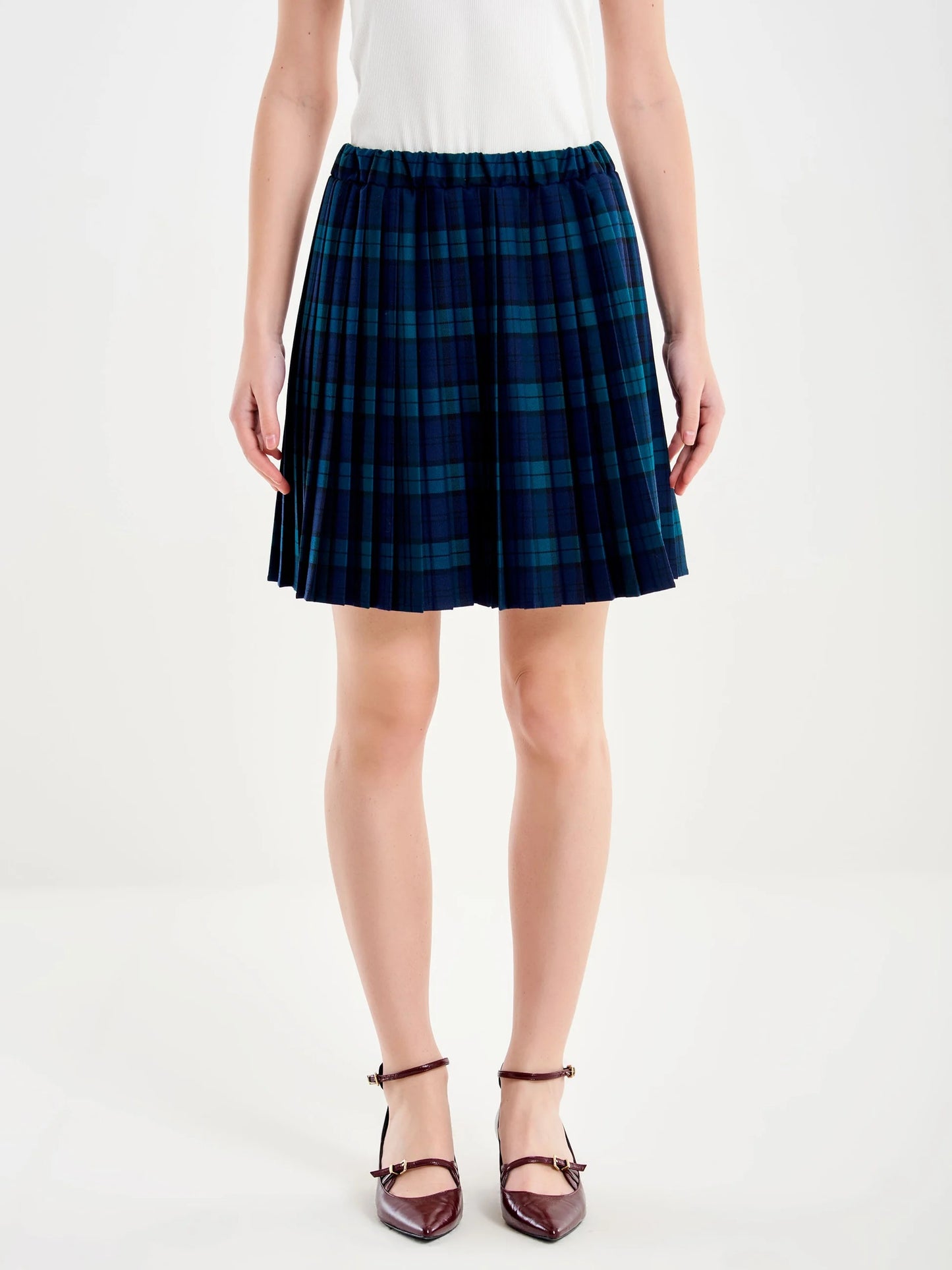 Gonna corta plissé tartan Irisa